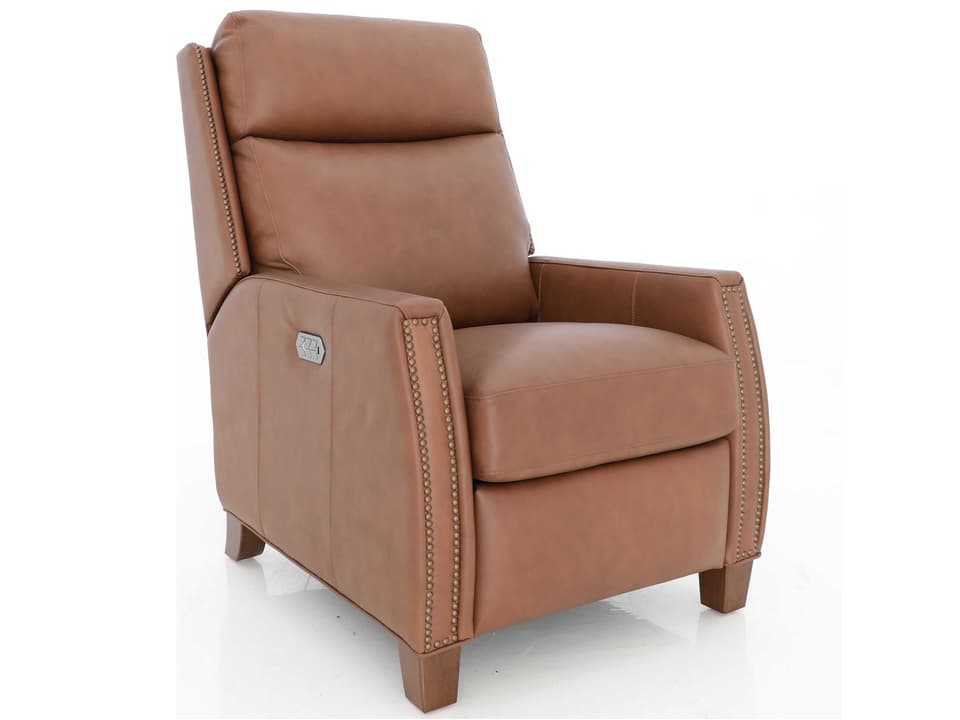 Vintage Anaheim Dobbs Saddle Tan Leather Recliner