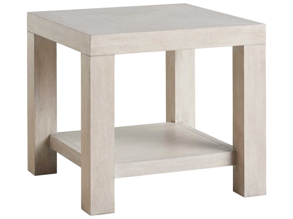 Malibu Surfrider Square End Table in Dune Taupe Finish