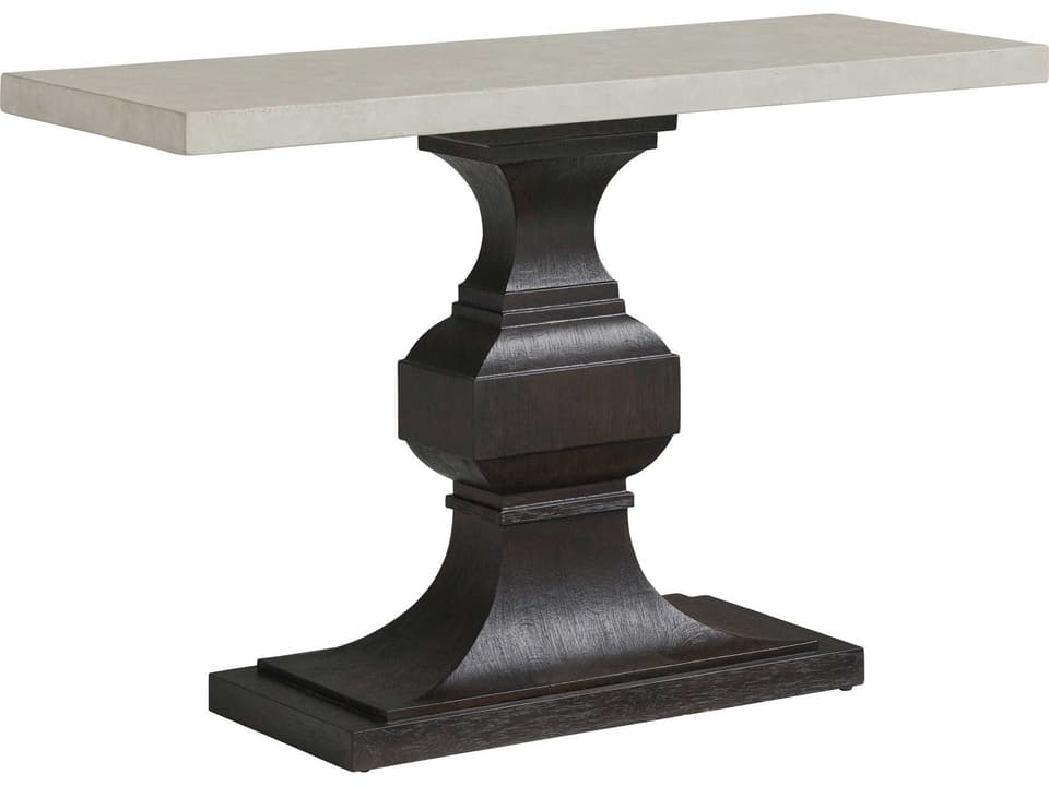 Malibu Tivoli Console Table with Cast Concrete Top in Espresso Surfwood