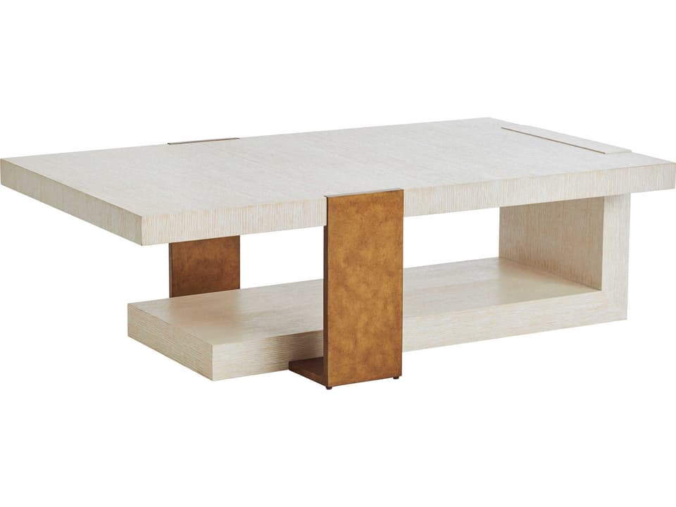 Carmel Sunridge Rectangular Wood Coffee Table in Winter-White