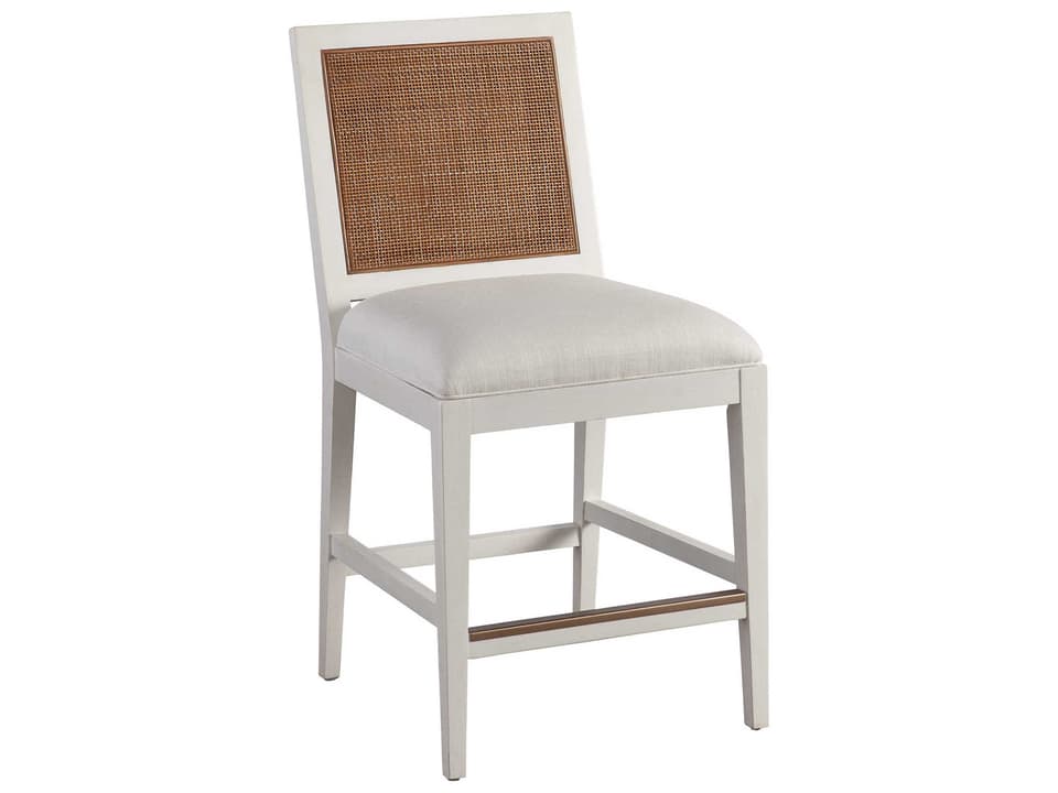 Laguna Cleo Counter Stool in Linen White Frame with Cane Back