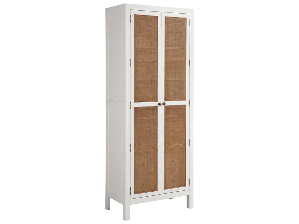 Laguna Storage Cabinet with Cane Panels and Linen White Finish