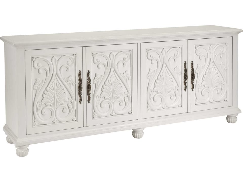 Catalonia 87-Inch Media Console Table Polo Mallet White