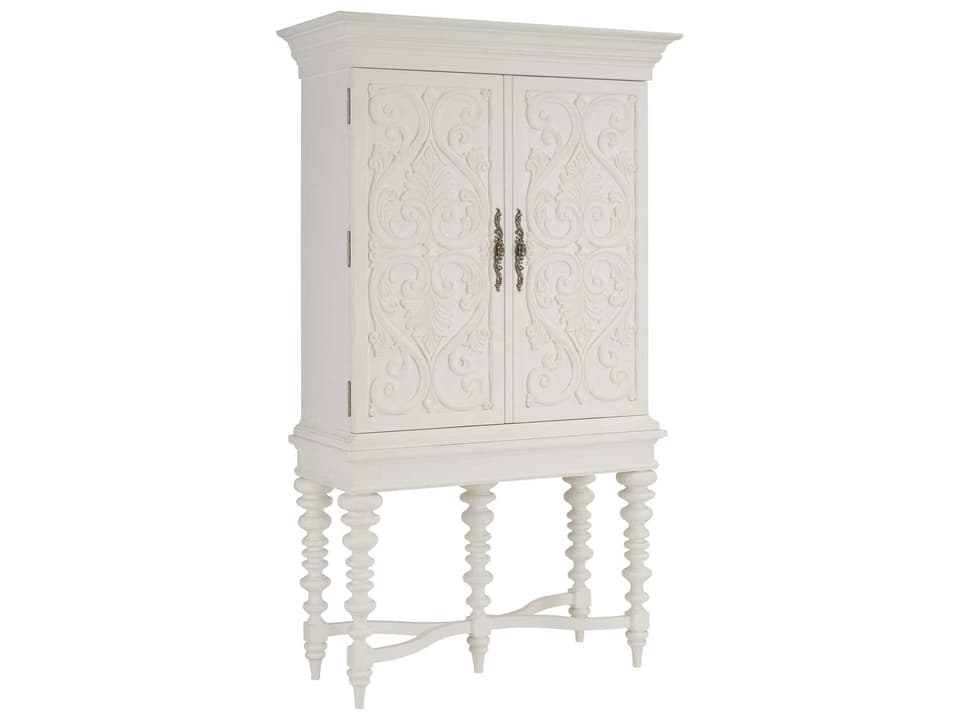 Arezzo Bar Cabinet Villa Blanca Collection in Polo Mallet White