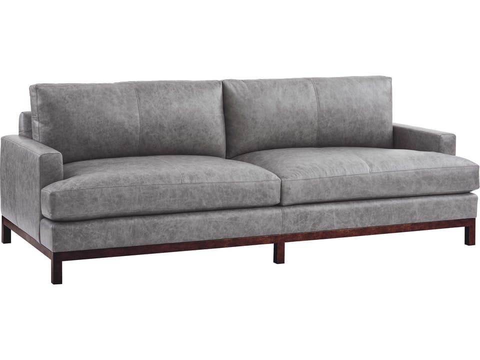 Upholstery Horizon 2-Seat Leather Sofa with Bronze Metal Base
