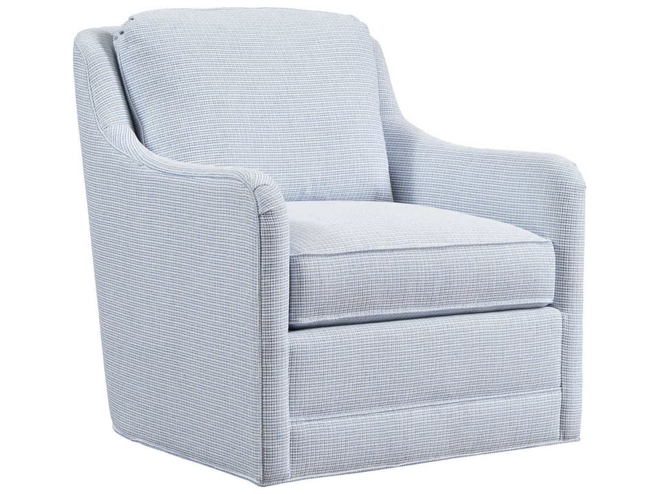 Glennhaven Swivel Blue Fabric Accent Chair