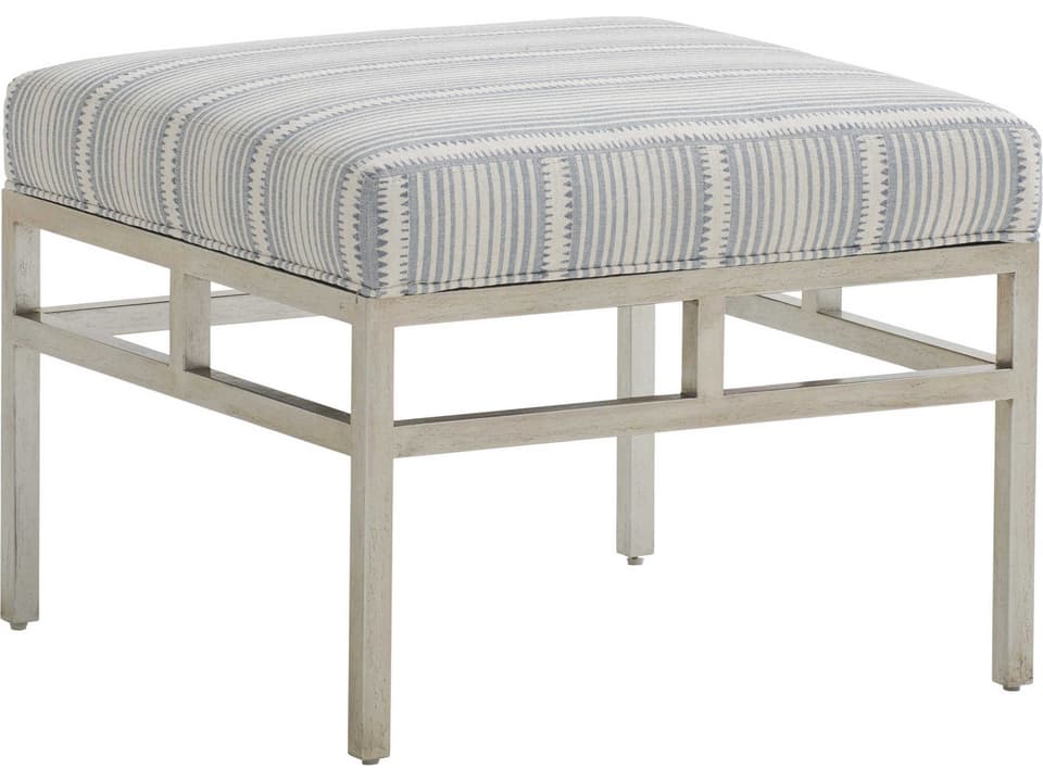 Upholstery Lucca Blue Upholstered Ottoman