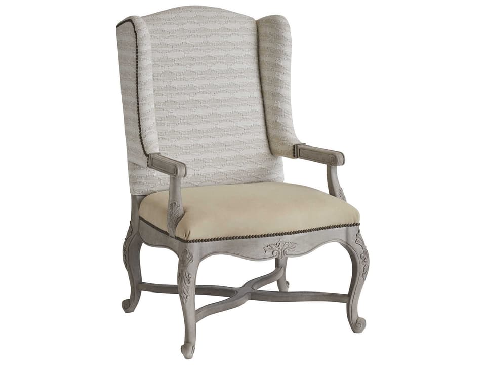 Patras Blue Leather Accent Chair with Nailhead Trim