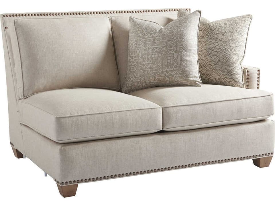 Morgan RAF Loveseat Sofa with Down Blend Cushions and Nailhead Trim