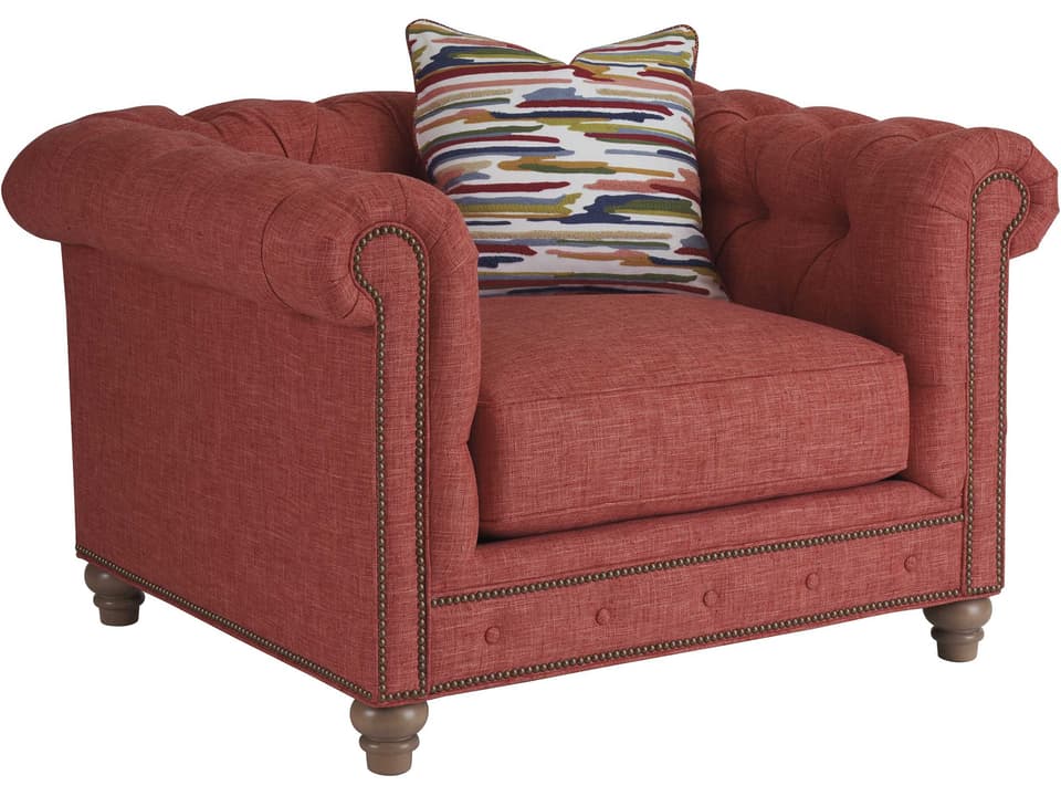 Carmen Upholstered Accent Chair with Tufted Back and Nailhead Trim