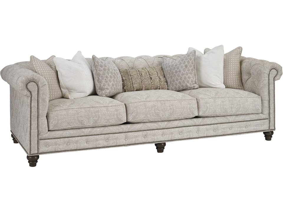 Carmen 3-Seat Upholstered Sofa with Tufted Back and Nailhead Trim