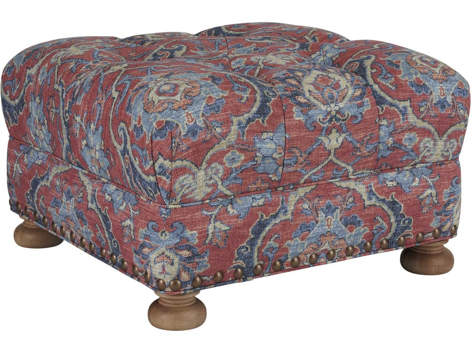 Winslow Upholstered Ottoman with Tufted Seat and Nailhead Trim