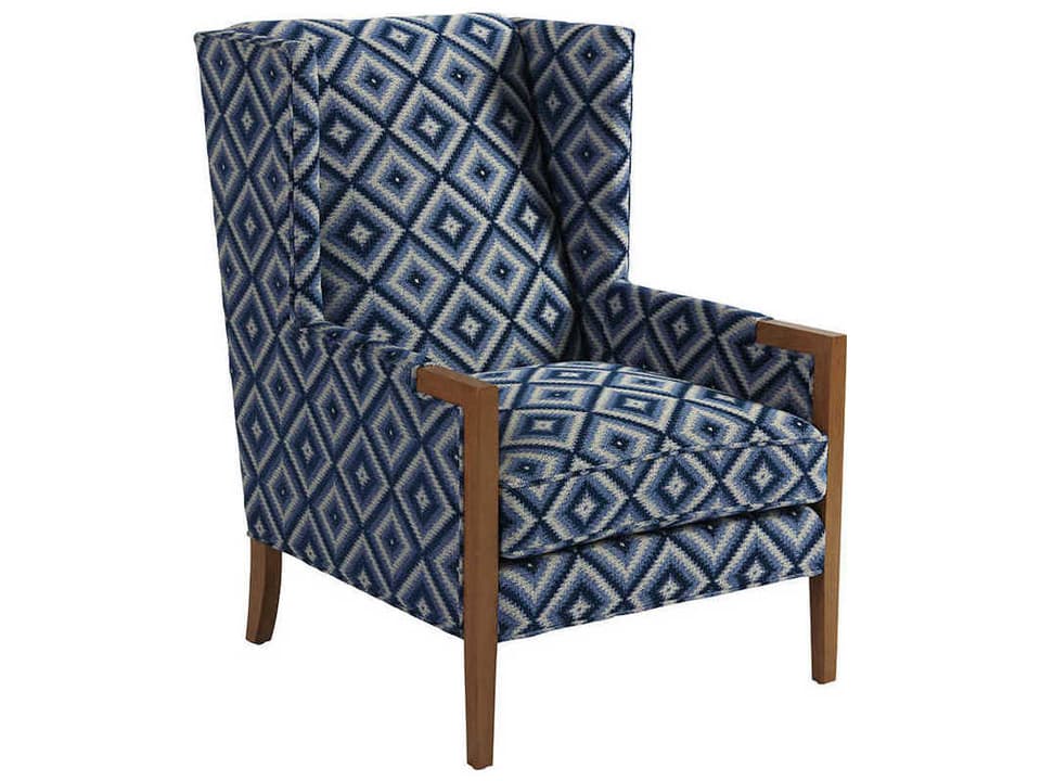 Stratton Upholstered Wing Accent Chair with Laguna Sands Fabric