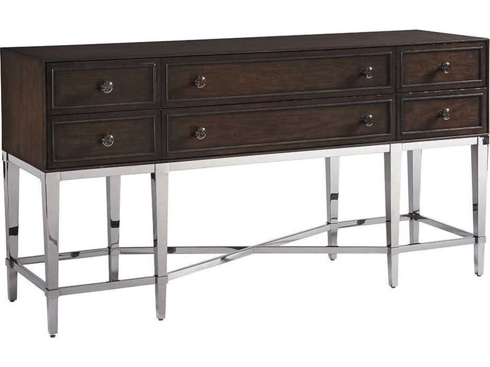 Fairfax 6-Drawer Sideboard in Wilshire Gray and Black Nickel