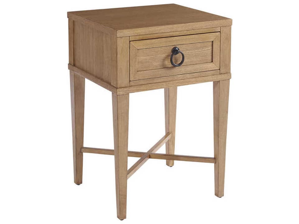 Newport 1-Drawer Nightstand with X-Stretcher Base in Sandstone
