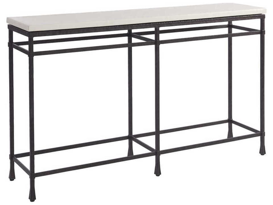 Newport Breakwater Console Table in Sandstone and Aged Bronze