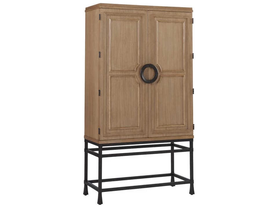Newport Jade Bar Chest on Stand in Sandstone Wood