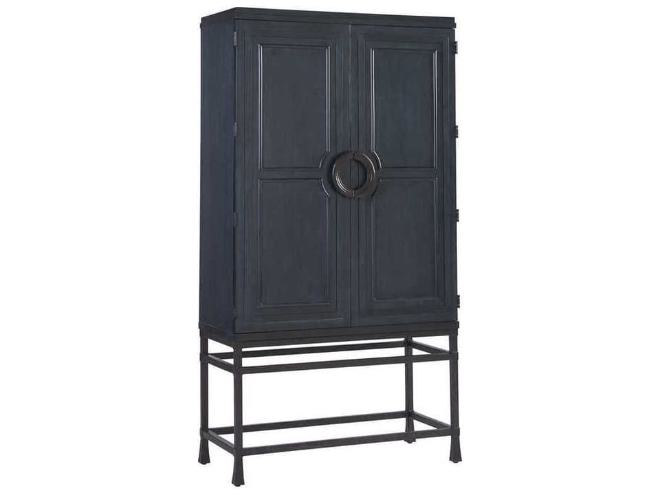 Newport Jade Bar Chest on Stand with Aged Bronze Base