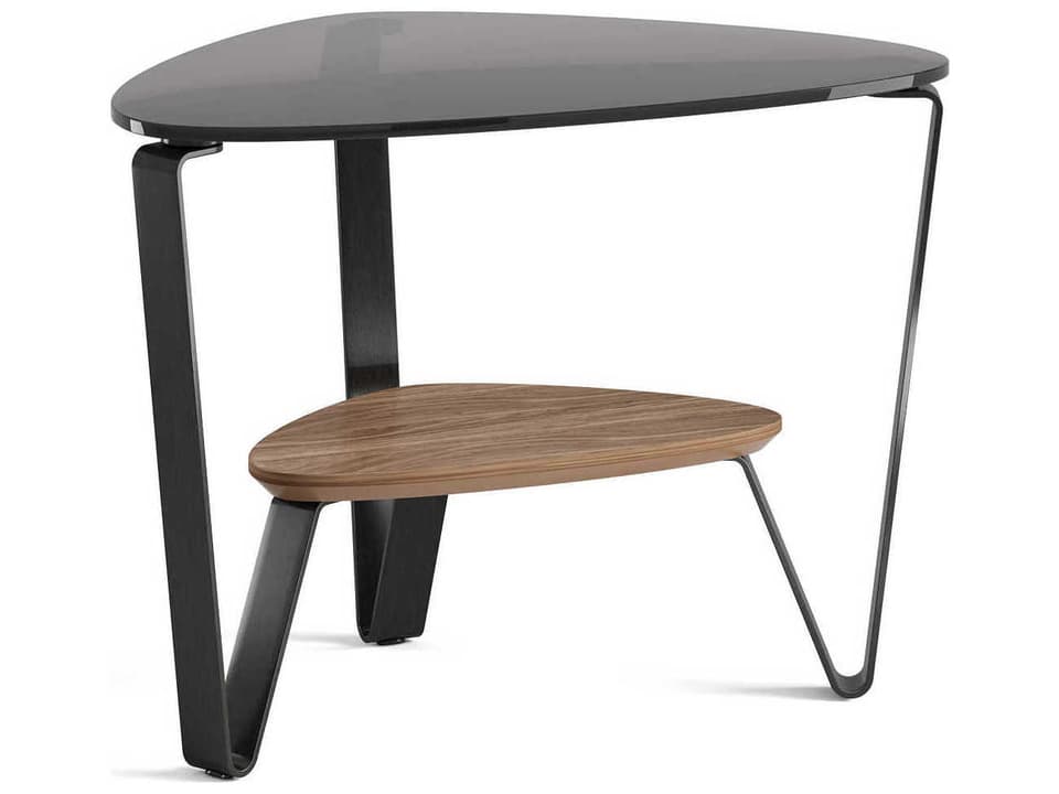End Table Dino Natural Walnut Glass Top