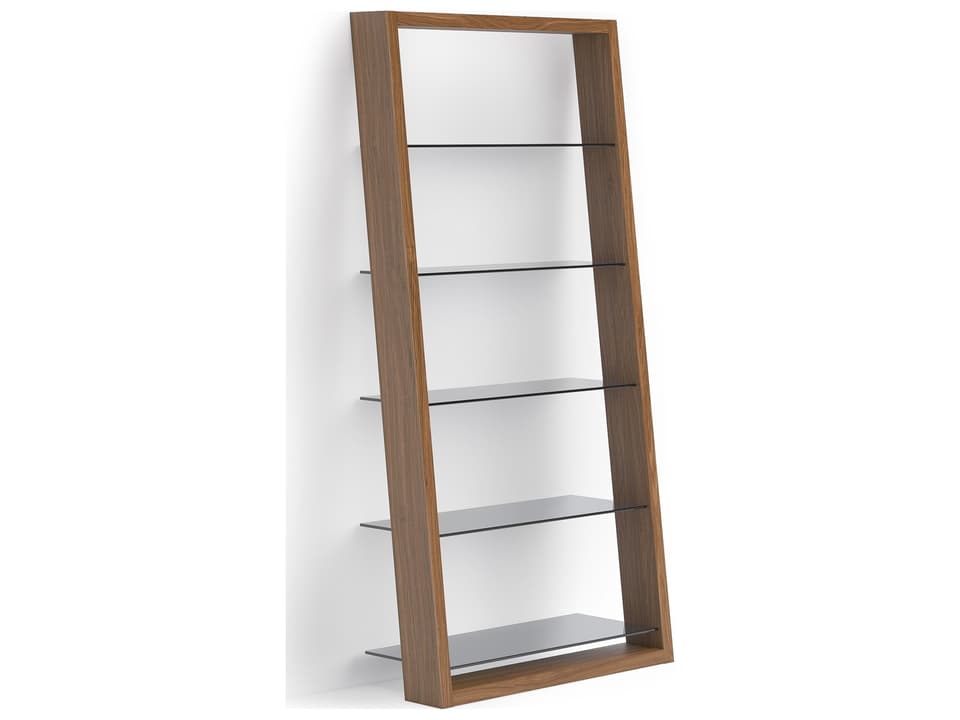 Eileen Glass Leaning Shelf Natural Walnut