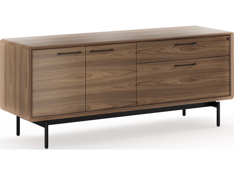 Linq Natural Walnut Black File Cabinet