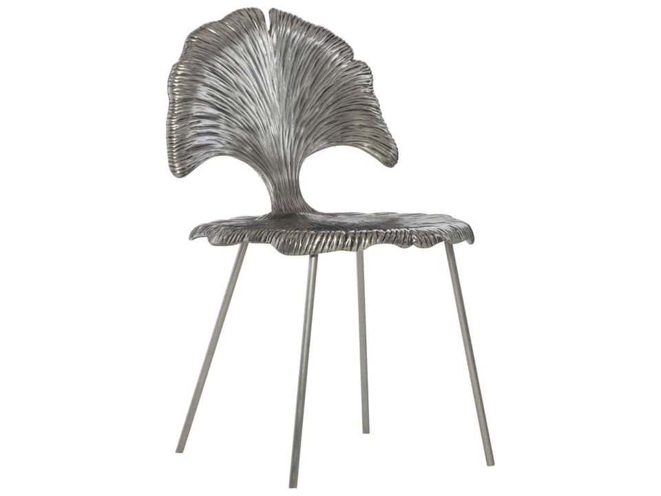 Interiors Felicity Side Chair in Shiny Nickel Finish