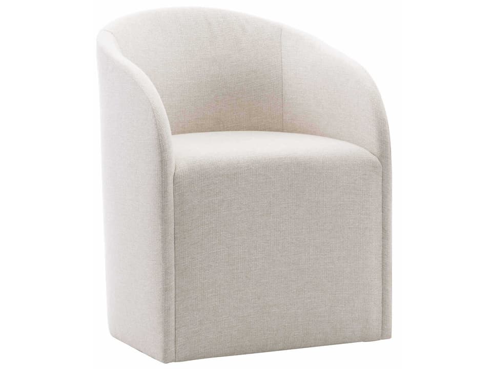 Logan Square Finch Upholstered Arm Dining Chair in Beige Fabric