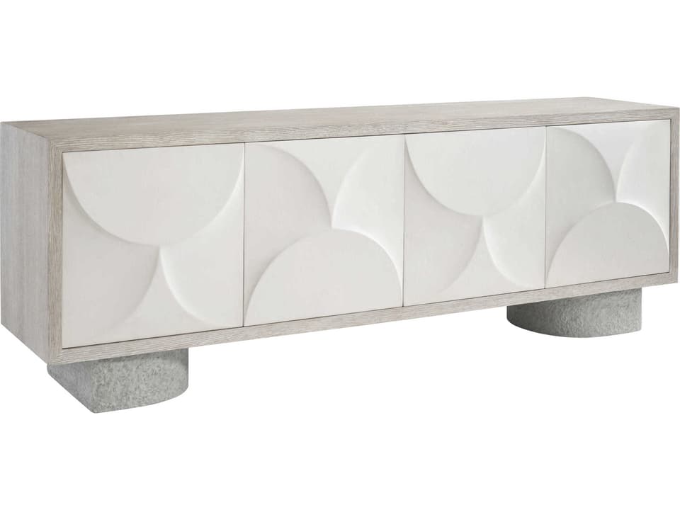 Interiors Lunula Entertainment Credenza in Flaxen and Vellum Finish