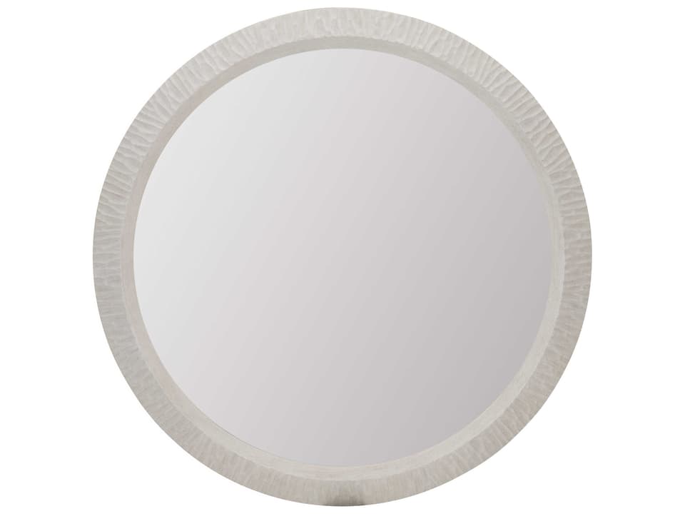 Solaria Round Mirror in Weathered Bone Finish
