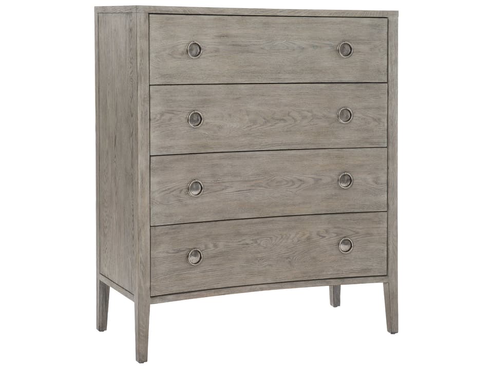 Albion 4-Drawer White Oak Tall Drawer Chest in Pewter