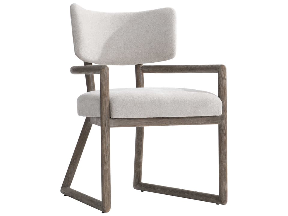 Casa Paros Upholstered Dining Armchair with Exposed Wood Frame in Playa Finish