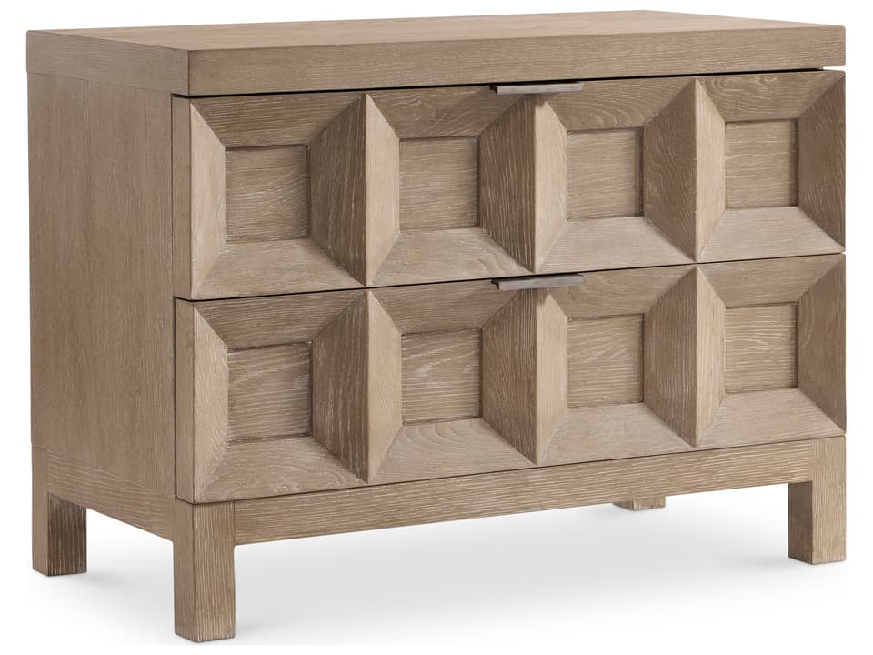 Prado Nightstand in Tawny Wire-Brushed White Oak with USB Charging