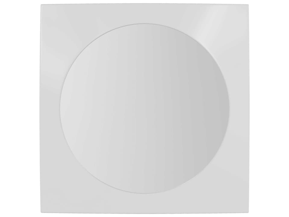 Stratum Square Wall Mirror in Fossil Faux Stone Finish
