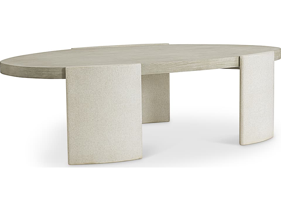 Arcadia Freeform Coffee Table with Oak and Raffia in Clay and Silt