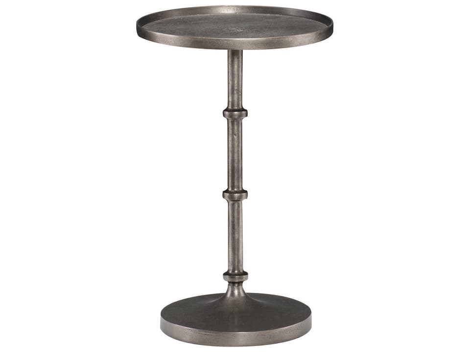 Interiors Ascot Round Accent Table in Cast Aluminum Graphite