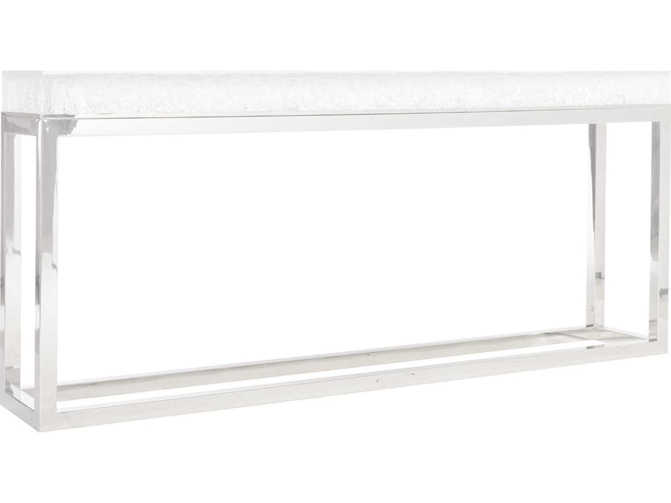 Arctic Console Table with Acrylic Top and Stainless Steel Base