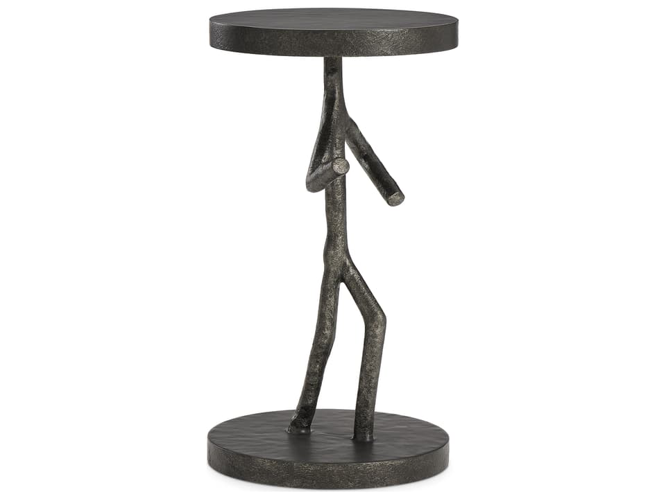 Theo Figure Cast Iron Accent Table in Black Finish