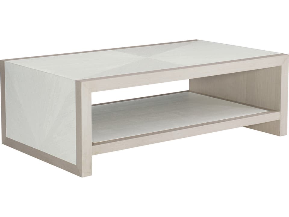 Axiom Rectangle Coffee Table in Linear White and Gray