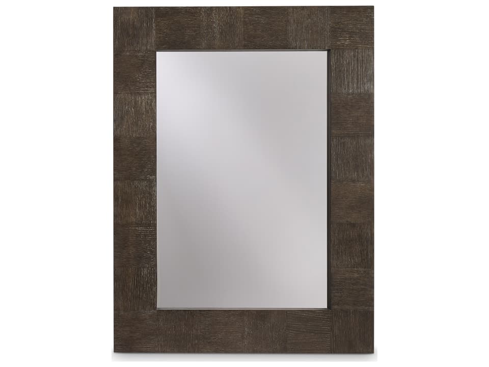Linea Rectangular Mirror with Cerused Oak Frame in Cerused Charcoal