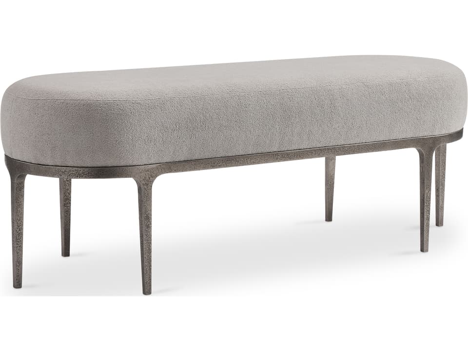 Linea Upholstered Bench with Textured Graphite Aluminum Base