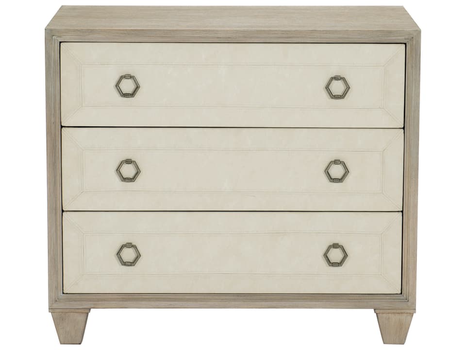 Santa Barbara 3-Drawer Nightstand with Fabric Wrapped Drawer Fronts