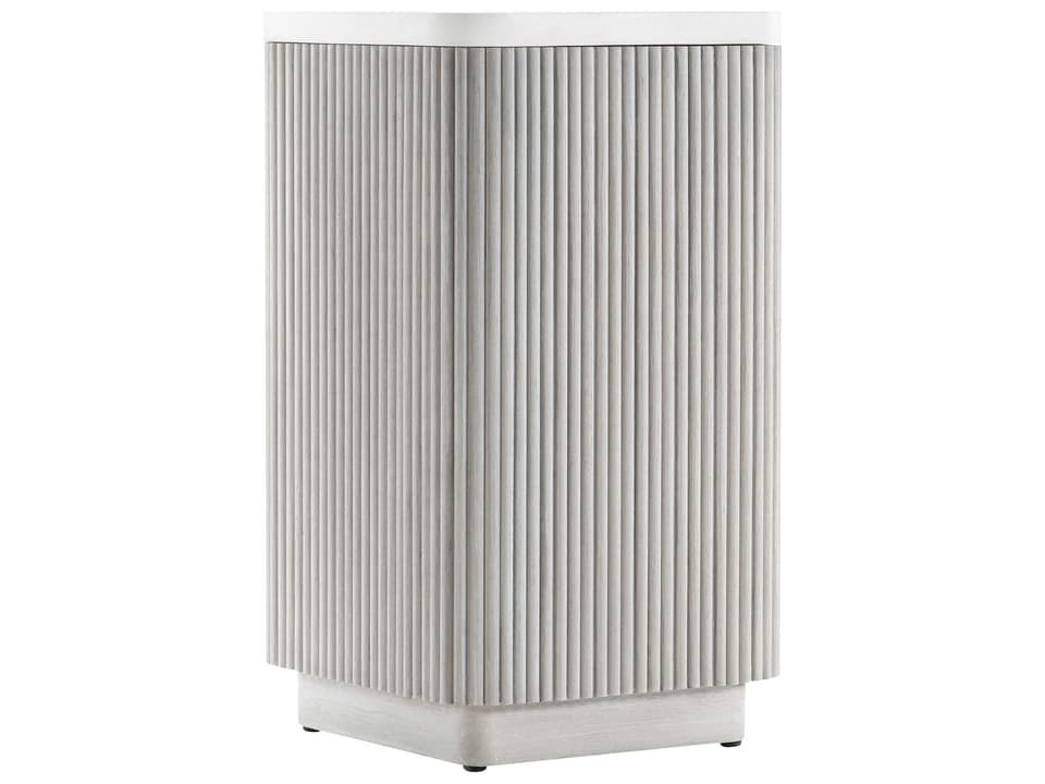 Colonnade Square Accent Table with Faux Stone Top and Reeded Base