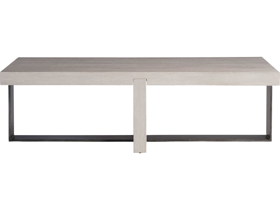 Hoban Rectangle Coffee Table in Weathered Bone and Textured Metal