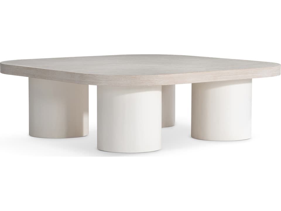Turo Round Square Cocktail Table in Bone and Fossil Finish