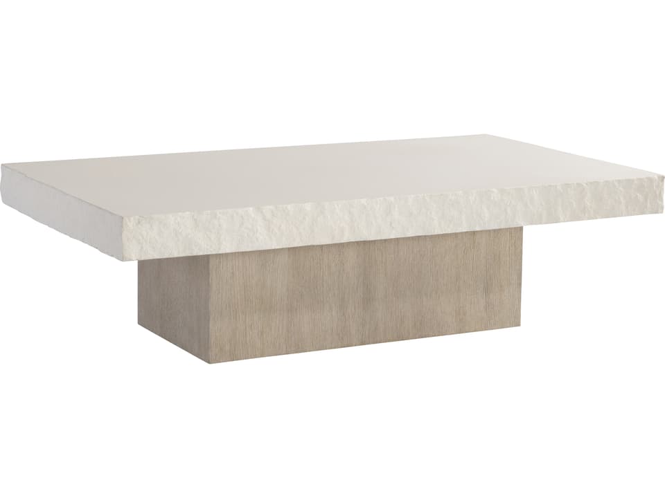 Beauclair Rectangle Coffee Table in Flaxen Oak and Vintage Cream Concrete