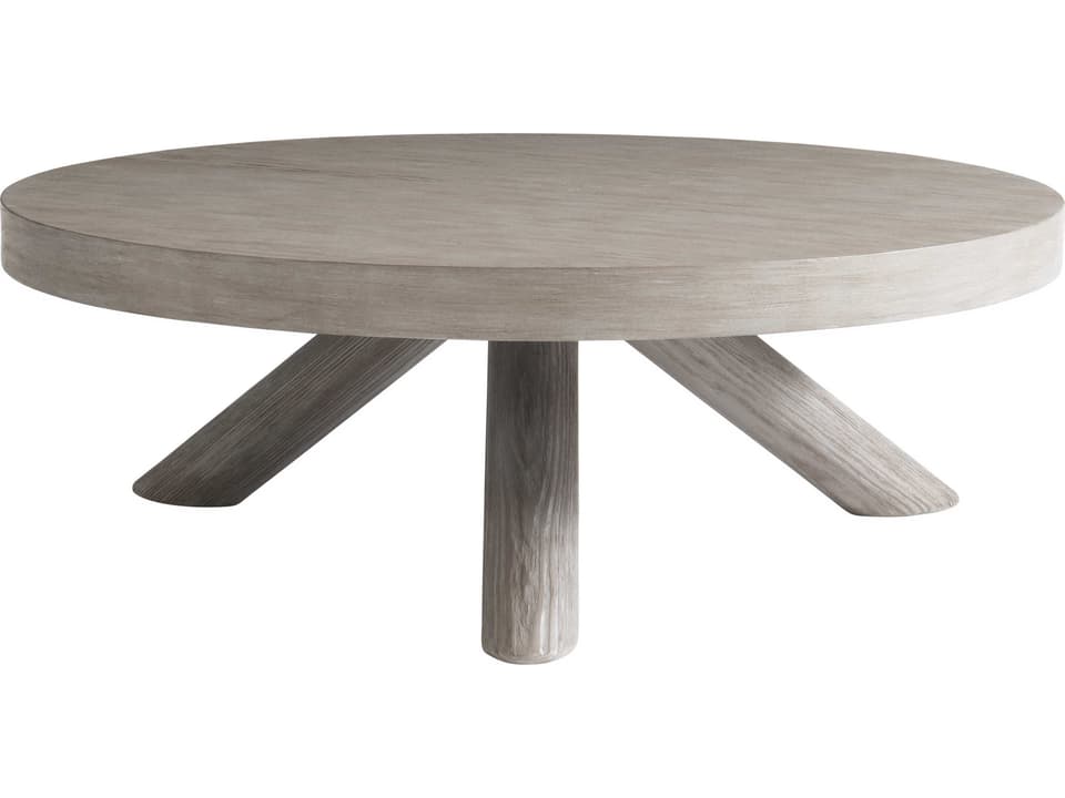 Harmon Round Coffee Table in Gris Finish Pine Veneers