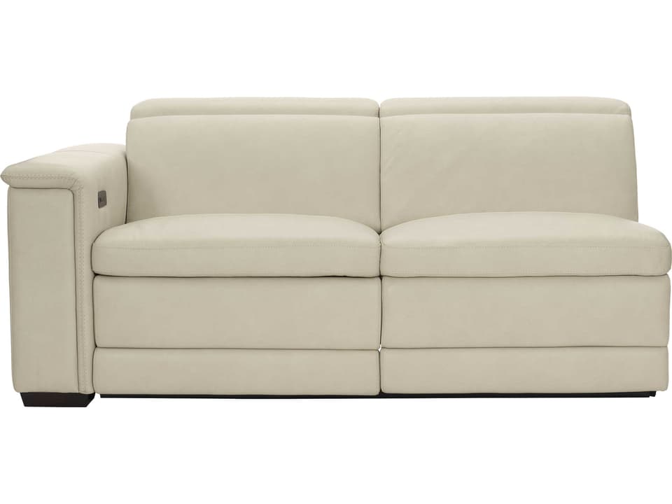 Lioni Leather Left Arm Power Motion Loveseat in Mocha