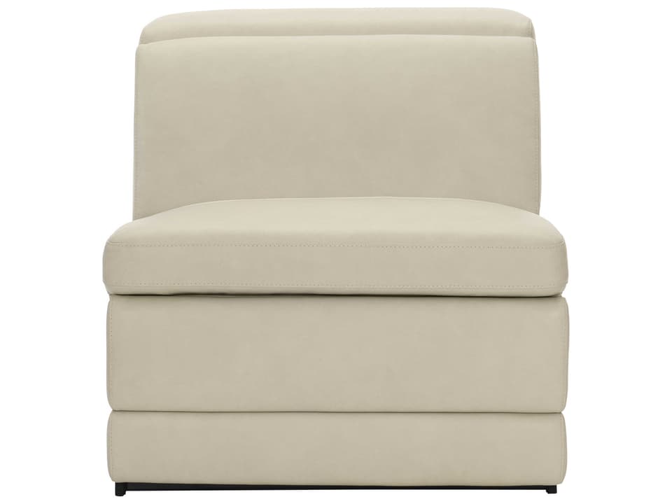 Lioni Power Reclining Armless Leather Chair in Cream