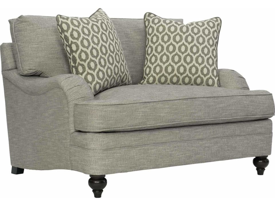 Tarleton Fabric Chair 1 2 with Exposed Turned Legs and English Arms