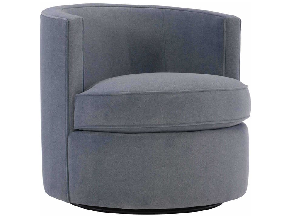 Fleur Fabric Swivel Accent Chair with Welt Trim